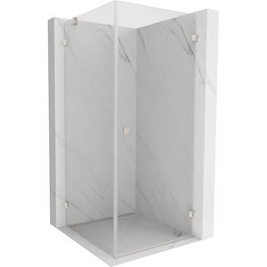 MEXEN/S Lunar-B sprchový kout dveře křídlové pravá 90 x 90, transparent, nikl kartáčovaný 832-090-090-97-00-P obraz