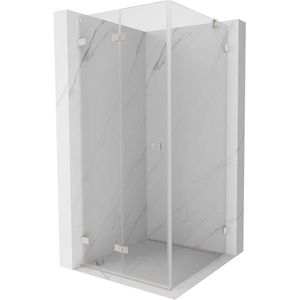 MEXEN/S Lunar-F sprchový kout skládací dveře levá 90 x 90, transparent, nikl kartáčovaný 836-090-090-97-00-L obraz