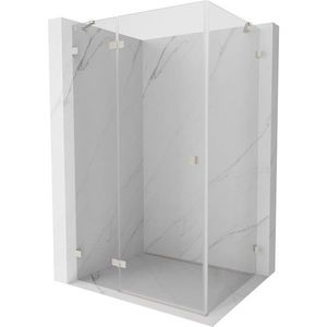 MEXEN/S Lunar sprchový kout dveře křídlové levá 90 x 80, transparent, nikl kartáčovaný 834-090-080-97-00-L obraz