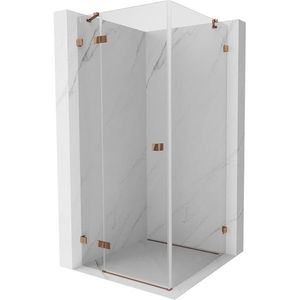 MEXEN/S Lunar sprchový kout dveře křídlové levá 90 x 90, transparent, růžové zlato 834-090-090-60-00-L obraz