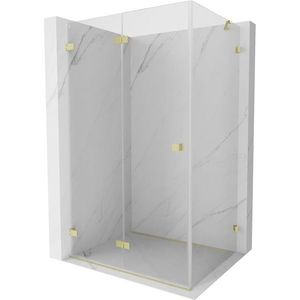 MEXEN/S Lunar-F sprchový kout skládací dveře levá 95 x 80, transparent, zlato kartáčovaná 836-095-080-55-00-L obraz