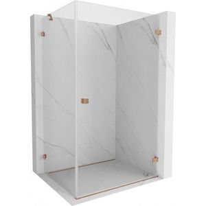 MEXEN/S Lunar-B sprchový kout dveře křídlové pravá 90 x 80, transparent, měď kartáčovaná 832-090-080-65-00-P obraz