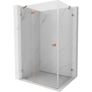 MEXEN/S Lunar sprchový kout dveře křídlové levá 95 x 90, transparent, měď kartáčovaná 834-095-090-65-00-L obraz