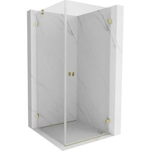 MEXEN/S Lunar-B sprchový kout dveře křídlové pravá 90 x 90, transparent, zlato 832-090-090-50-00-P obraz