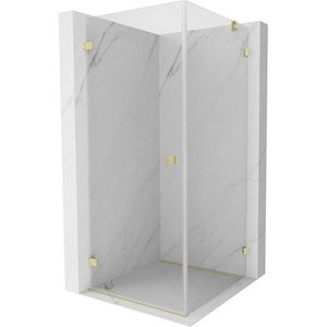 MEXEN/S Lunar-B sprchový kout dveře křídlové levá 90 x 90, transparent, zlato kartáčovaná 832-090-090-55-00-L obraz