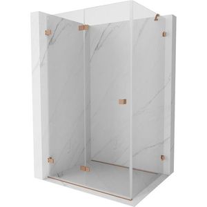MEXEN/S Lunar-F sprchový kout skládací dveře levá 95 x 90, transparent, miedź szczotkowan 836-095-090-65-00-L obraz