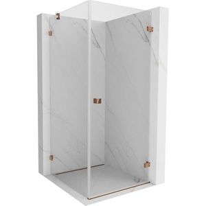 MEXEN/S Lunar-B sprchový kout dveře křídlové pravá 90 x 90, transparent, růžové zlato 832-090-090-60-00-P obraz
