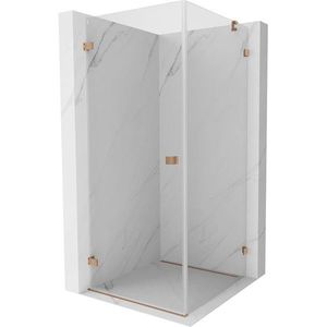 MEXEN/S Lunar-B sprchový kout dveře křídlové levá 90 x 90, transparent, měď kartáčovaná 832-090-090-65-00-L obraz