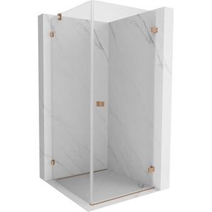 MEXEN/S Lunar-B sprchový kout dveře křídlové pravá 90 x 90, transparent, měď kartáčovaná 832-090-090-65-00-P obraz
