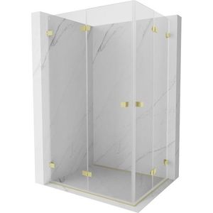 MEXEN/S Lunar-F Duo sprchový kout skládací dveře 75 x 70, transparent, zlato kartáčovaná 836-075L-070P-55-00 obraz