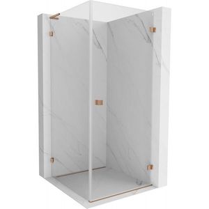 MEXEN/S Lunar-B L sprchový kout dveře křídlové pravá 80 x 80, transparent, měď kartáčovaná 832L-080-080-65-00-P obraz