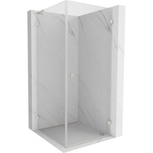 MEXEN/S Lunar-B L sprchový kout dveře křídlové pravá 80 x 80, transparent, nikl kartáčovaný 832L-080-080-97-00-P obraz