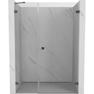 MEXEN/S Lunar-B sprchové dveře křídlové pravé 110, transparent, grafit kartáčovaná 832S-110-050-66-00-P obraz