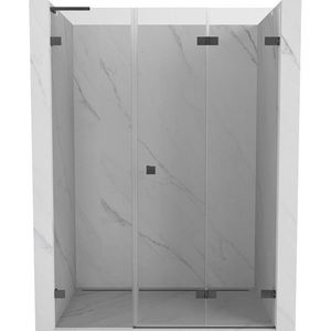MEXEN/S Lunar-F L skládací sprchové dveře pravé 120, transparent, grafit kartáčovaná 836SL-120-050-66-00-P obraz