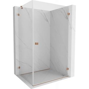 MEXEN/S Lunar-B L sprchový kout dveře křídlové pravá 85 x 80, transparent, měď kartáčovaná 832L-085-080-65-00-P obraz