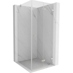 MEXEN/S Lunar-F sprchový kout skládací dveře pravá 90 x 90, transparent, nikl kartáčovaný 836-090-090-97-00-P obraz