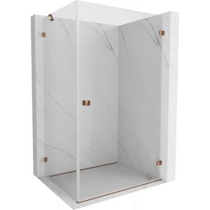 MEXEN/S Lunar-B L sprchový kout dveře křídlové pravá 90 x 80, transparent, růžové zlato 832L-090-080-60-00-P obraz