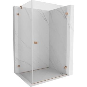 MEXEN/S Lunar-B sprchový kout dveře křídlové pravá 95 x 90, transparent, měď kartáčovaná 832-095-090-65-00-P obraz