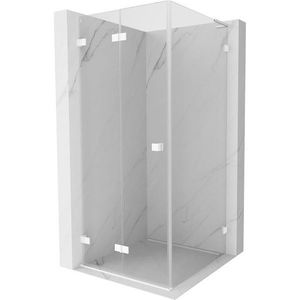 MEXEN/S Lunar-F L sprchový kout skládací dveře levá 70 x 70, transparent, bílá 836L-070-070-20-00-L obraz