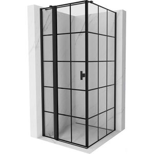 MEXEN/S Mist T sprchový kout dveře křídlové levá 85 x 85, černá dekor, černá 8A4T-085-085-70-77-L obraz