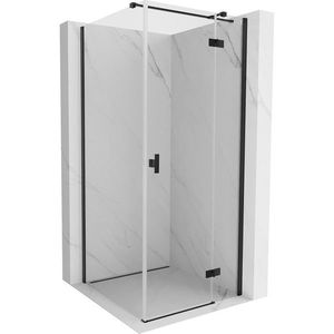 MEXEN/S Mist H T sprchový kout dveře křídlové pravá 95 x 95, transparent, černá 8A5T-095-095-70-00-P obraz