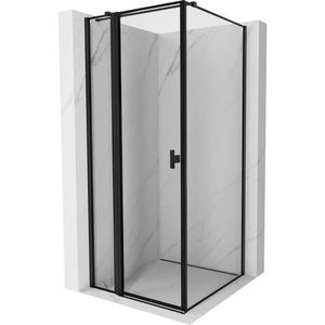 MEXEN/S Mist T sprchový kout dveře křídlové levá 110 x 110, černý okraj, černá 8A4T-110-110-70-70-L obraz