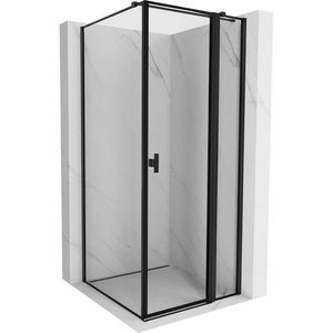 MEXEN/S Mist T sprchový kout dveře křídlové pravá 110 x 110, černý okraj, černá 8A4T-110-110-70-70-P obraz