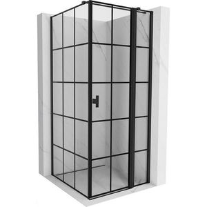 MEXEN/S Mist T sprchový kout dveře křídlové pravá 110 x 110, černá dekor, černá 8A4T-110-110-70-77-P obraz