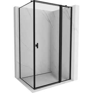 MEXEN/S Mist T sprchový kout dveře křídlové pravá 115 x 75, černý okraj, černá 8A4T-115-075-70-70-P obraz