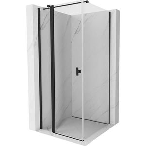 MEXEN/S Mist T sprchový kout dveře křídlové 70 x 70, transparent, černá 8A4T-070-070-70-00 obraz