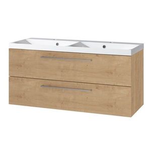 Mereo Bino, koupelnová skříňka s umyvadlem z litého mramoru 121 cm, dub Arlington CN623M obraz
