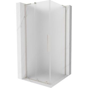 MEXEN/S Velar L sprchový kout, posuvné dveře 100 x 100, dekor, nikl kartáčovaný 871-100-100-33-97 obraz