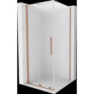 MEXEN/S Velar sprchový kout, posuvné dveře 100 x 100, dekor, měď kartáčovaná 871-100-100-31-65 obraz