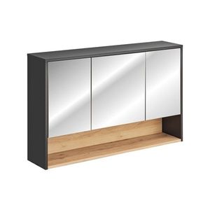 Comad Závěsná koupelnová skříňka se zrcadlem Borneo Cosmos 843 3D šedá/dub artisan obraz