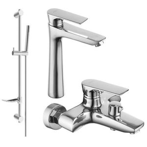 MEXEN/S Axel DF70 SET vanová a umyvadlová baterie, chrom 73813DF70-00 obraz