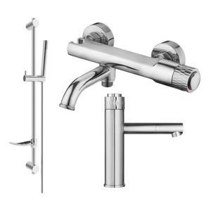 MEXEN/S Diamond DF70 Set umyvadlové a vanové baterie s příslušenstvím, chrom 71503DF70-00 obraz