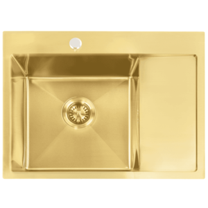 REA Ocelový dřez Fin BRUSH GOLD ZLE-06013 obraz