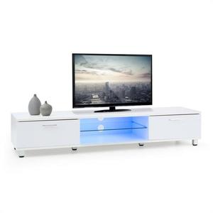 OneConcept Keira Lowboard, TV stolek, bílý, LED osvětlení, změna barev obraz
