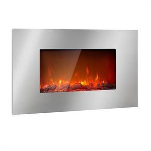 Klarstein Lausanne Luxe, Elektrický krb, 2000 W, 2 úrovně výkonu, 90 cm, nerezová ocel obraz
