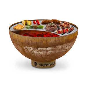 Blumfeldt Savage, ohniště s grilem, Ø 60, 5 cm, ocel, ochranný kryt, rezavý vzhled obraz