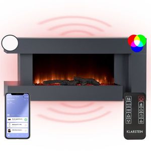 Klarstein Studio Light & Fire 2 Smart, elektrický krb, 1000/2000 W, MDF, WiFi Control obraz