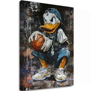 Obrázek LEBRON DUCK na plátně | Malovaná struktura obraz