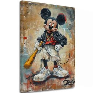 Obrázek STREET MICKEY na plátně | Malovaná struktura obraz