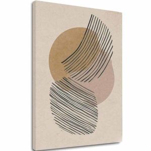 Obraz na plátně Abstraktní kruhy - béžovo-zlatý design obraz