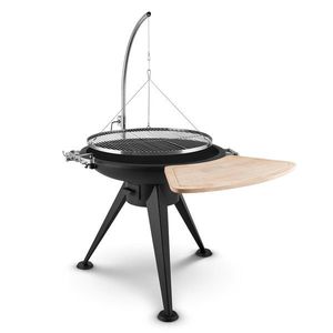 Blumfeldt Delion, závěsný otočný gril, ohniště, Ø 70 cm, dlouhý stojan, lanový pohon, nerezová ocel obraz