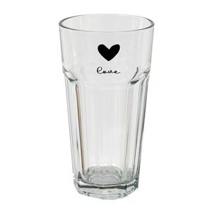Vysoká sklenička se srdíčkem Love Birds - Ø 8*15 cm / 320 ml 6GL3713 obraz