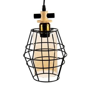 Závěsná černí industriální lampa - 22*18 cm E27/max 1*40W 6LMP755 obraz
