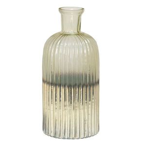 Skleněná váza s vroubky se rtuťovým efektem - Ø 10*22 cm 6GL3528 obraz