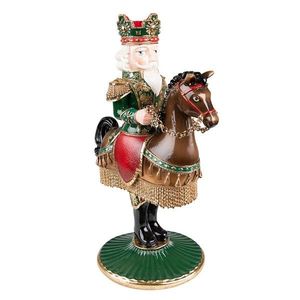 Hnědo-zelený svícen na úzkou svíčku Louskáček na koni - 22*15*33 cm 6PR3778 obraz