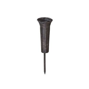 Černý antik zapichovací svícen na úzkou svíčku na věnec - Ø 4*14cm 71063224 (71632-24) obraz